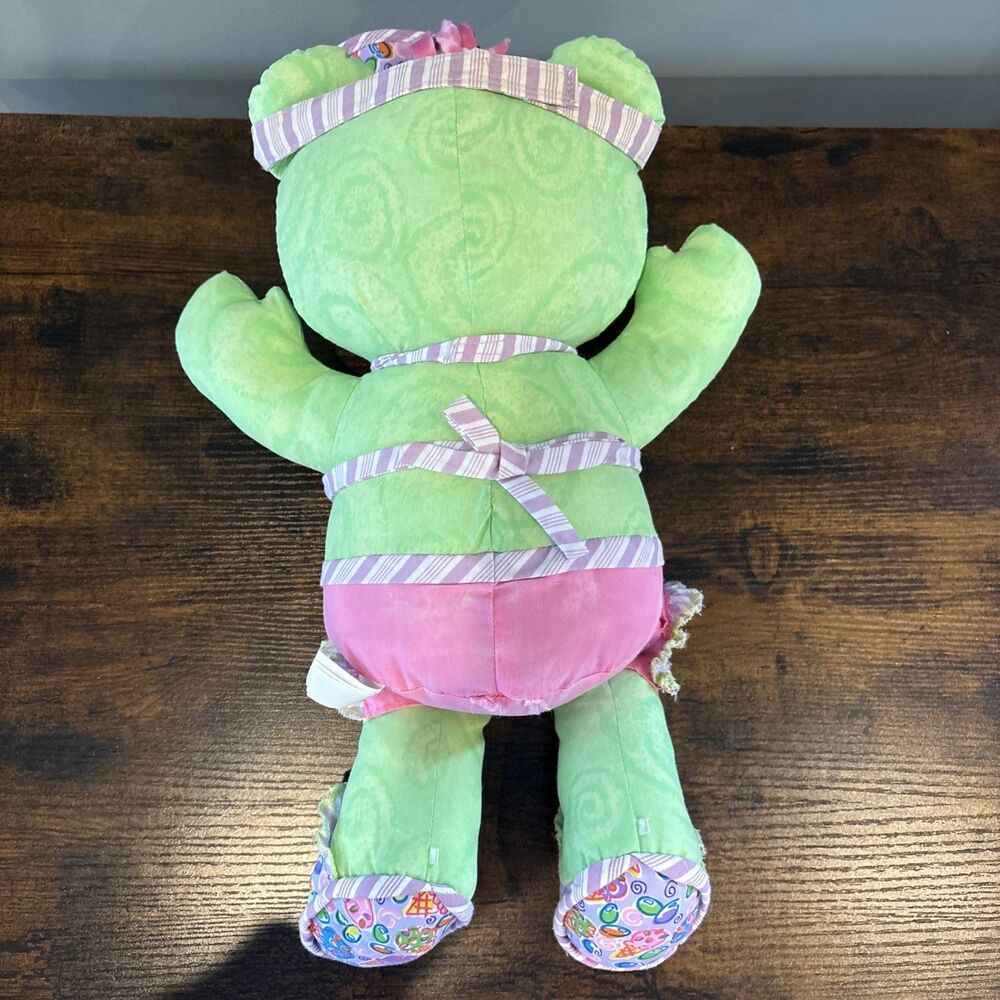 Green Doodle Bear 16" Plush 2004 Teddy Visor Jelly Beans Ice Cream‎ - Picture 5 of 6